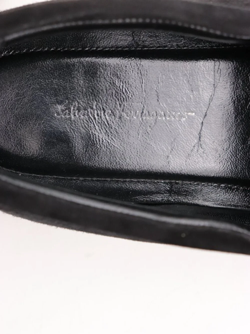 Salvatore Ferragamo Women's Size 11 C Slip On Black Suede Studded Sneakers